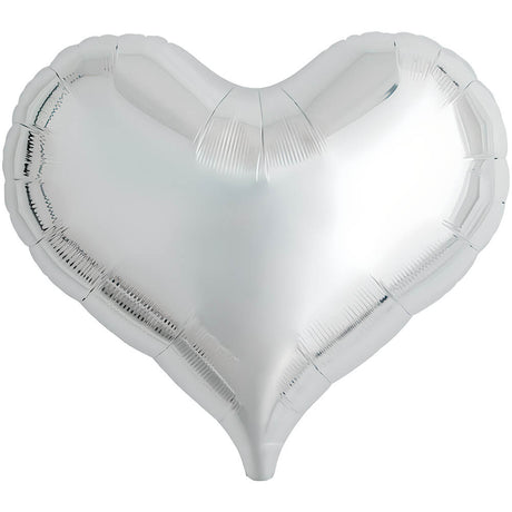 Foil Balloon Metallic Silver Heart