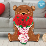 Foil Balloon Rose Bouquet Bear 25 Inch