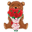 Foil Balloon Rose Bouquet Bear 25 Inch