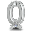 Foil Balloon Number 0 Silver StandUp