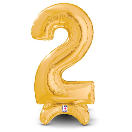 Foil Balloon Gold Number 2 StandUp