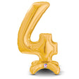 Foil Balloon Number 4 Gold StandUp