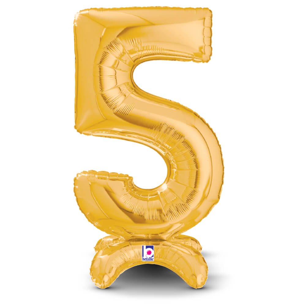 Gold Number 5 Foil Balloon