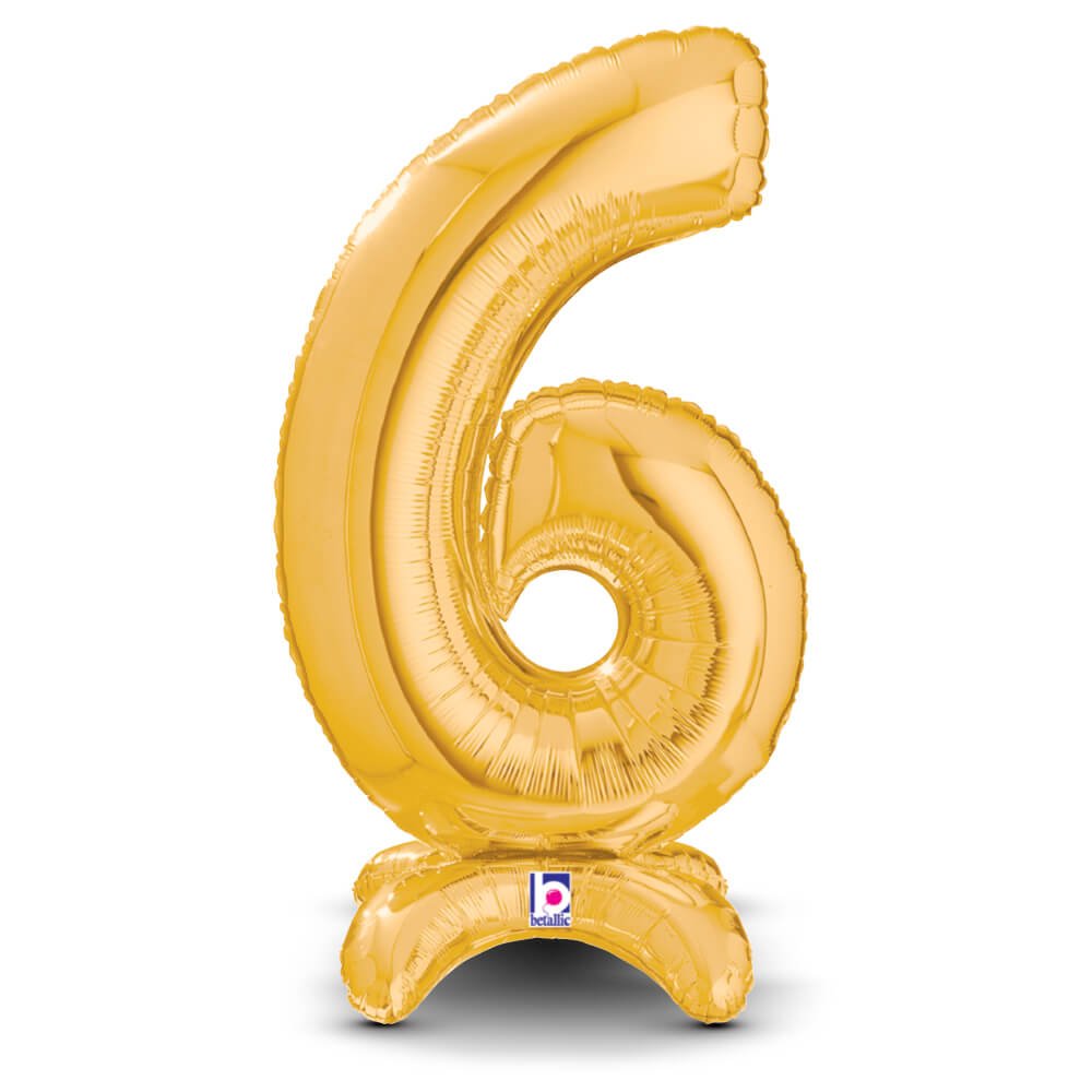 Foil Balloon Number 6 Gold StandUp
