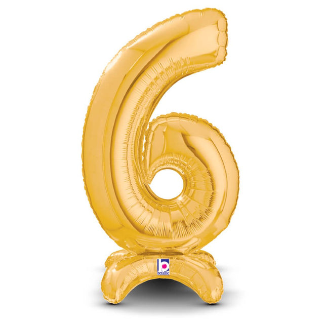Foil Balloon Number 6 Gold StandUp