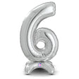 Silver Number 6 Foil Balloon
