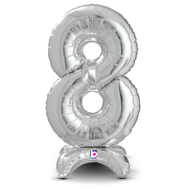 Silver Number 8 Foil Balloon