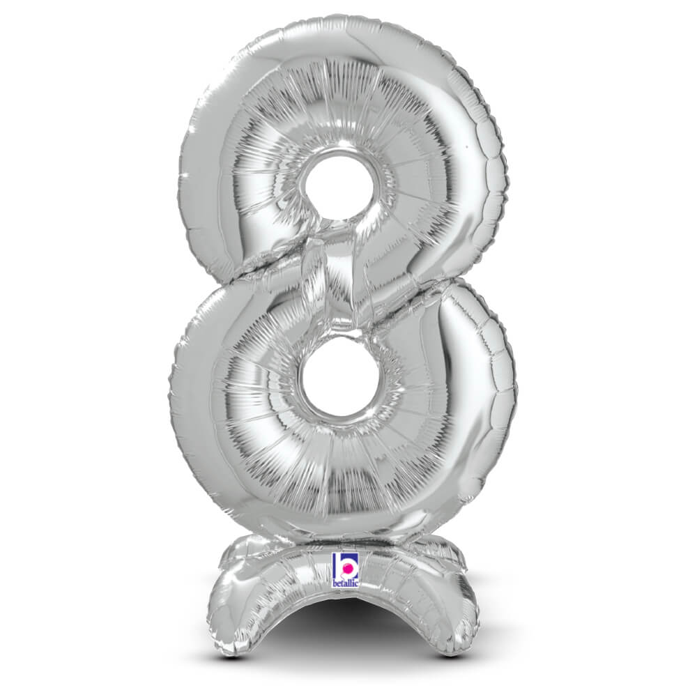 Silver Number 8 Foil Balloon