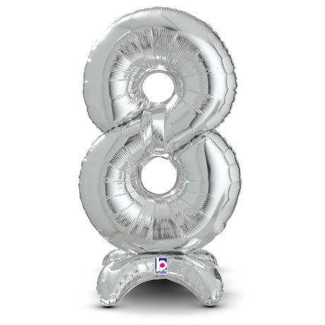 Silver Number 8 Foil Balloon