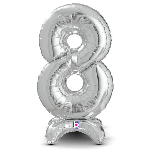 Silver Number 8 Foil Balloon