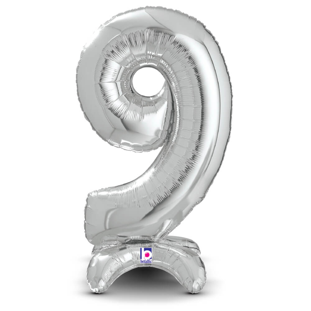 Number 9 Silver Foil Balloon