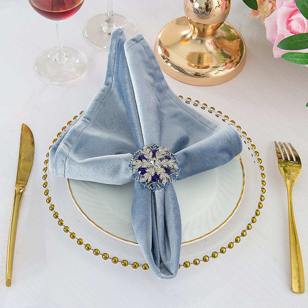 Velvet Cloth Dinner Napkin Sample 20x20 Dusty Blue