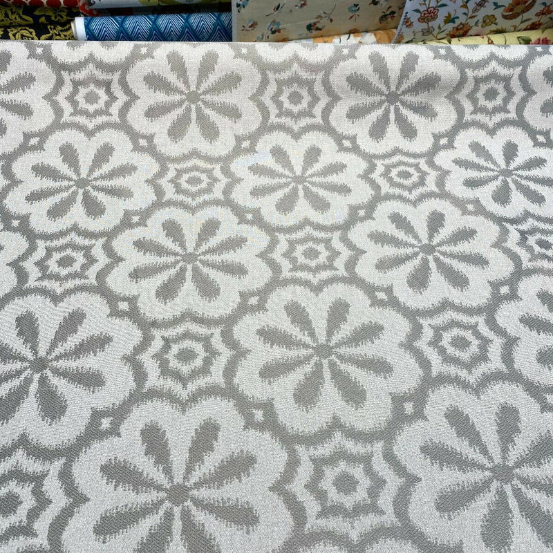 HG TV Mod Metal Pewter Gray Polyester Cotton Fabric - Pewter Gray Mod Pattern, 56" Width (1 Yard)