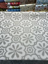 HG TV Mod Metal Pewter Gray Polyester Cotton Fabric - Pewter Gray Mod Pattern, 56" Width (1 Yard)