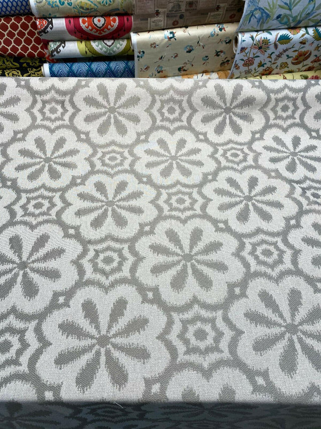 HG TV Mod Metal Pewter Gray Polyester Cotton Fabric - Pewter Gray Mod Pattern, 56" Width (1 Yard)