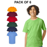 6 Pack: Gildan® Ultra Cotton Youth Short Sleeve Crew-Neck T-Shirt