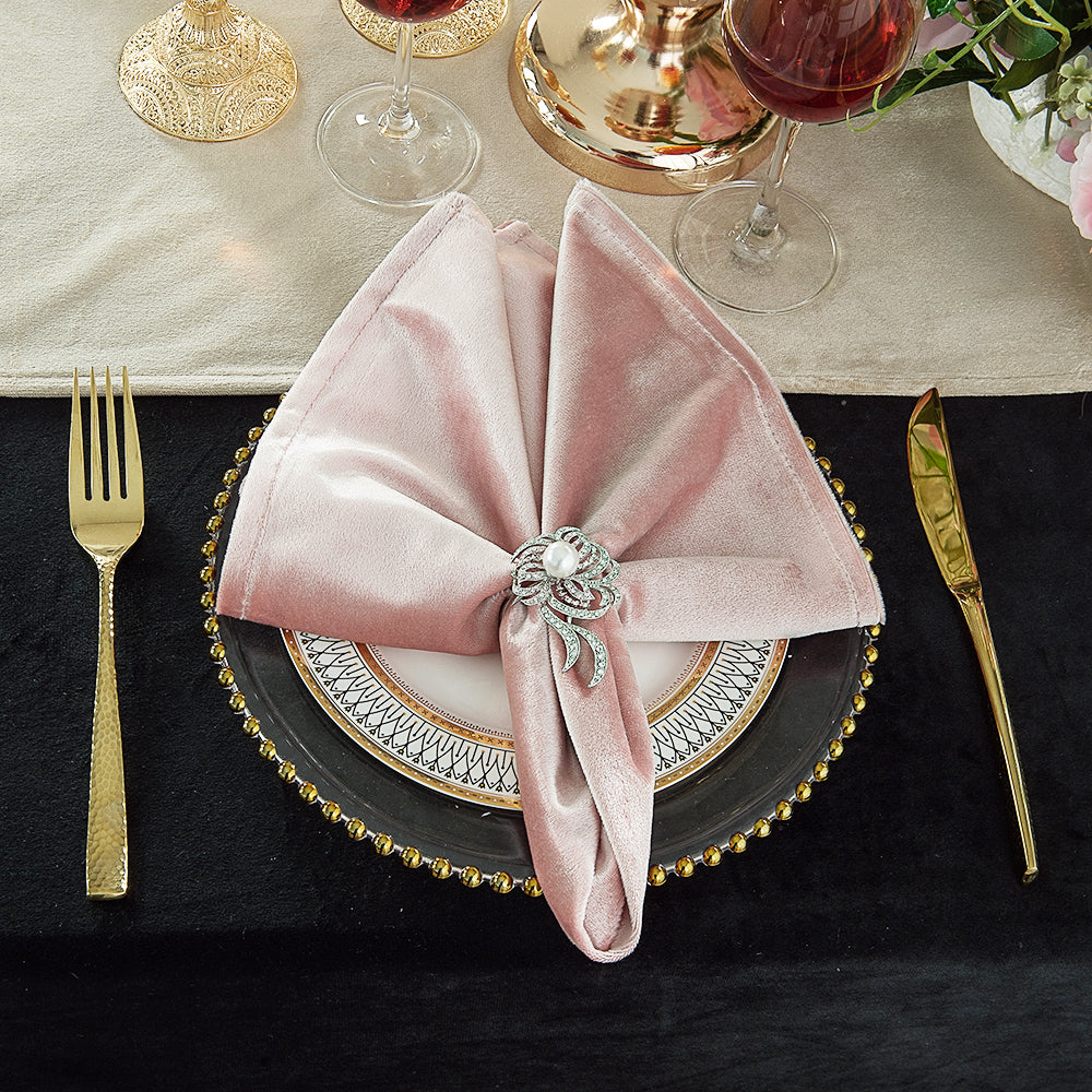 Velvet Cloth Dinner Napkin 20x20 Blush Pink