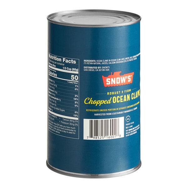 Snow's 51 oz. Chopped Ocean Clams - 12/Case