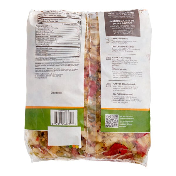 Simplot RoastWorks Flame-Roasted Peppers and Onions 2.5 lb. Bag - 6/Case
