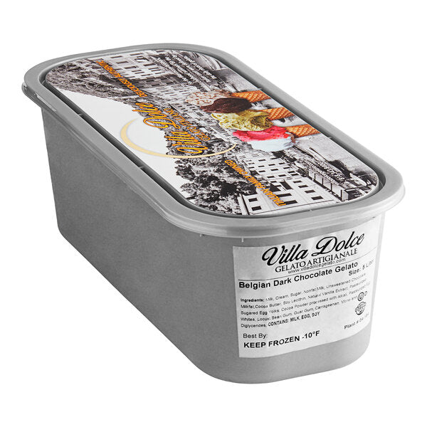 Villa Dolce Dark Chocolate Gelato 5 Liter Container