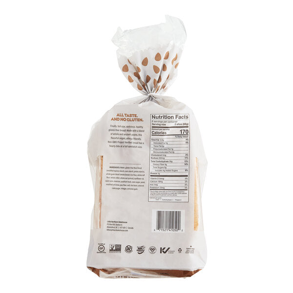 Little Northern Bakehouse Gluten-Free Wide Slice Whole Grain Bread 20 oz. - 8/Case