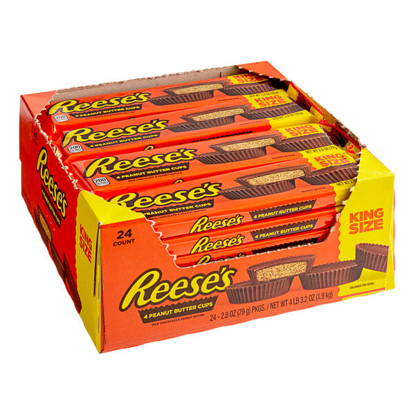 REESE'S King Size Milk Chocolate Peanut Butter Cups 2.8 oz. - 144/Case