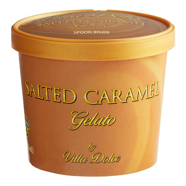 Villa Dolce Sea Salt Caramel Gelato Cup 3.6 oz. - 24/Case