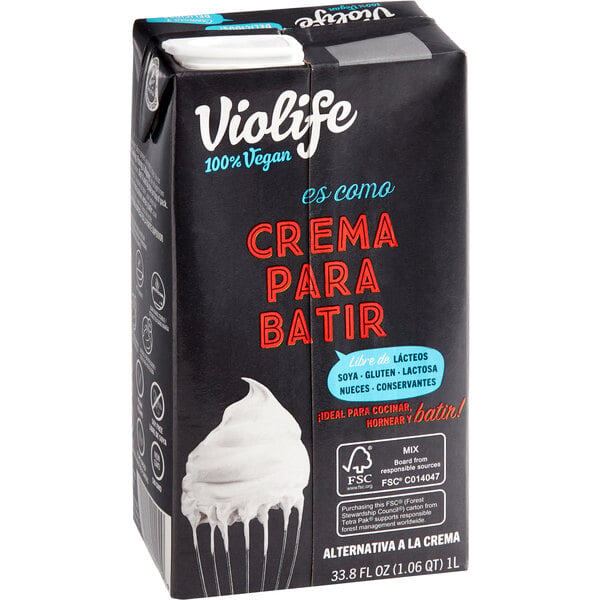 Violife Multipurpose Plant-Based Vegan Heavy Cream 1 Liter - 8/Case