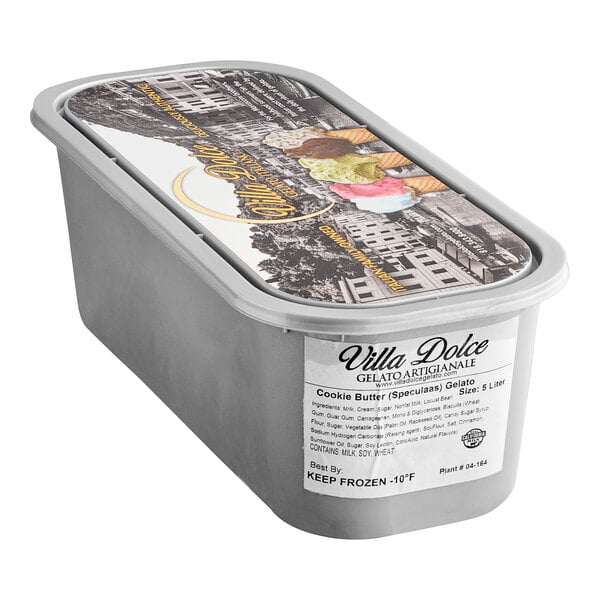 Villa Dolce Cookie Butter Gelato 5 Liter Container