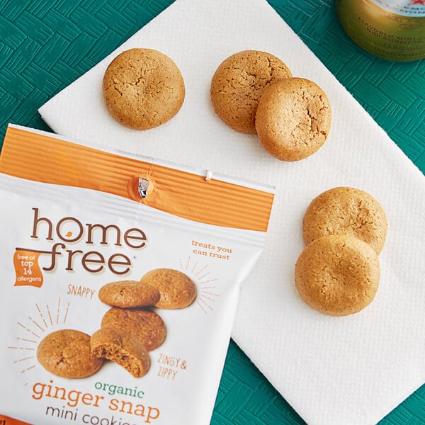 Homefree Gluten-Free Organic Mini Ginger Snap Cookies 0.95 oz. - 30/Case