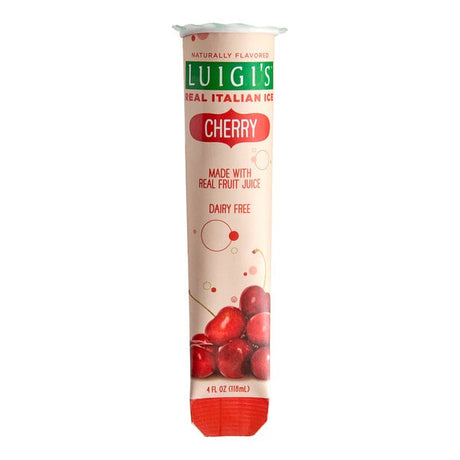 Luigi's Cherry Italian Ice Tube 4 fl. oz. - 24/Case