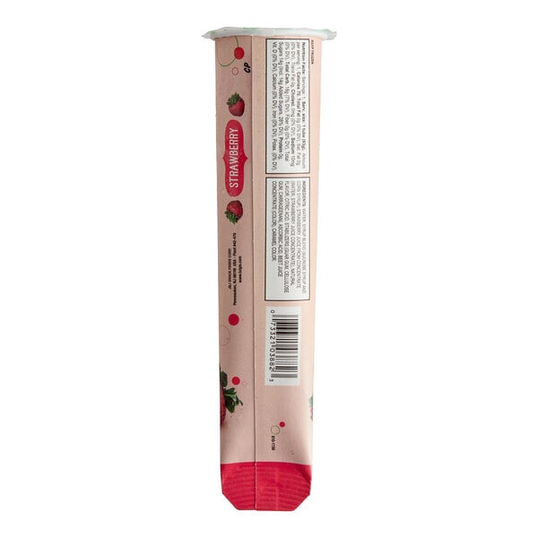 Luigi's Strawberry Italian Ice Tube 4 fl. oz. - 24/Case