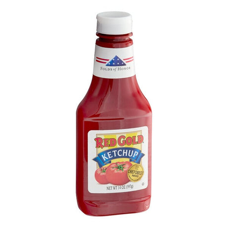 Red Gold 33% Fancy Tomato Ketchup 14 oz. Squeeze Bottle - 24/Case