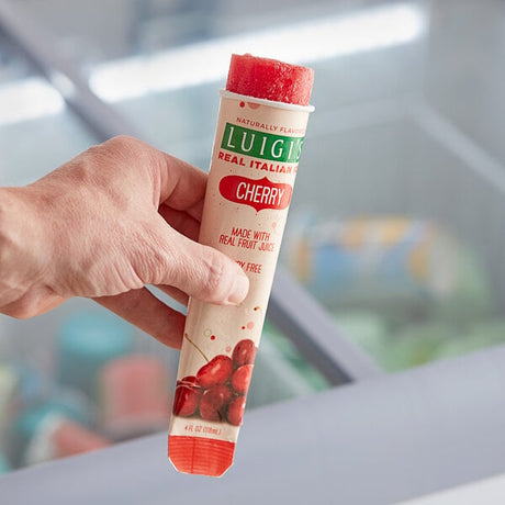 Luigi's Cherry Italian Ice Tube 4 fl. oz. - 24/Case