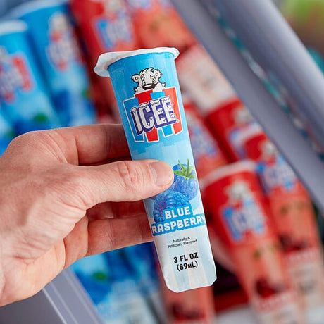 ICEE Cherry and Blue Raspberry Freeze Tube Variety Pack 3 fl. oz. - 30/Case