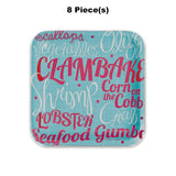 8 Ct. Clambake Square Paper Dessert Plates 7" x 7"