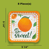 8 Ct. Little Clementine Dinner Plates 9.25" Orange Theme Baby Shower Party Plates