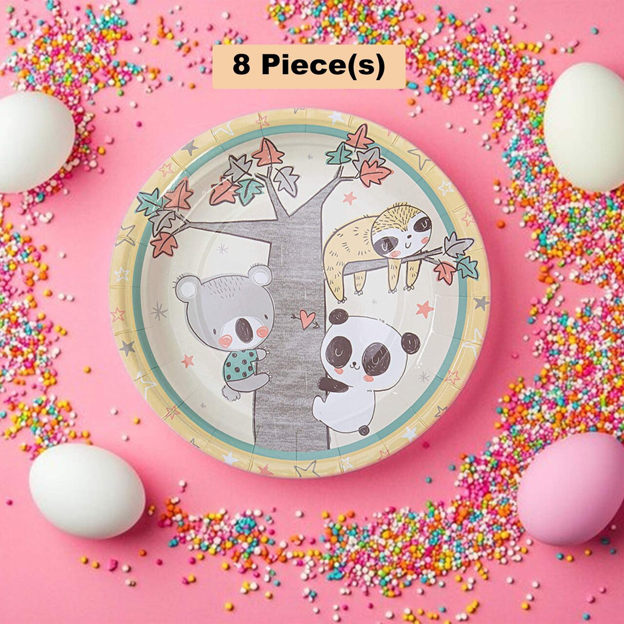 8 Ct. Little Panda & Friends Dinner Plates 9" Baby Shower Party Paper Plates