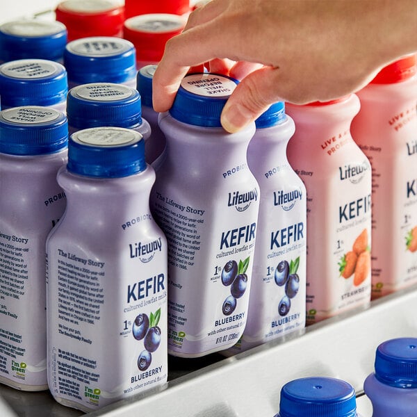 Lifeway Low-Fat Blueberry Kefir 8 fl. oz. - 6/Case