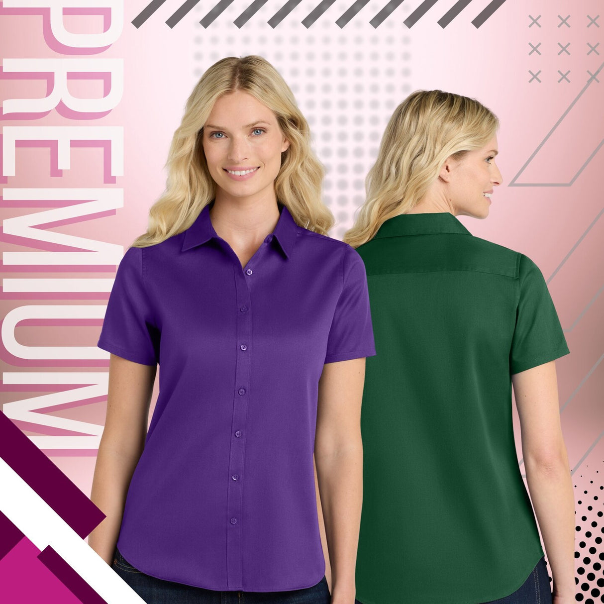 Port Authority® Short Sleeve SuperPro React Twill Women Shirt