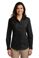 Port Authority® Women's Long Sleeve Carefree Poplin Shirt Lightweight Breathable Professional Top