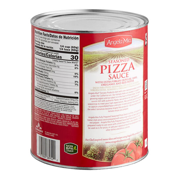 Angela Mia Fully Prepared Seasoned Pizza Sauce #10 Can - 6/Case