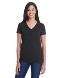 Camiseta con Cuello en V Invisible Stripe para Mujer