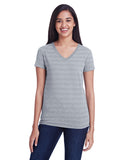 Camiseta con Cuello en V Invisible Stripe para Mujer