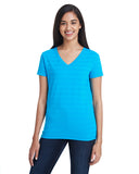 Camiseta con Cuello en V Invisible Stripe para Mujer