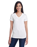 Camiseta con Cuello en V Invisible Stripe para Mujer
