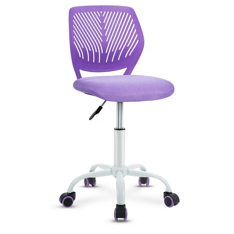 Costway Office Task Desk Armless Chair Adjustable Mid Back Swivel Study Chair Rose\Blue\Turquoise\Purple
