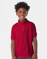 Hanes® Youth Ecosmart Jersey Collared Short Sleeve Polo