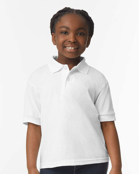 Gildan® Youth DryBlend Jersey Polo Moisture Wicking Cotton Polyester Knit School Uniform Shirt 6 oz Classic Fit