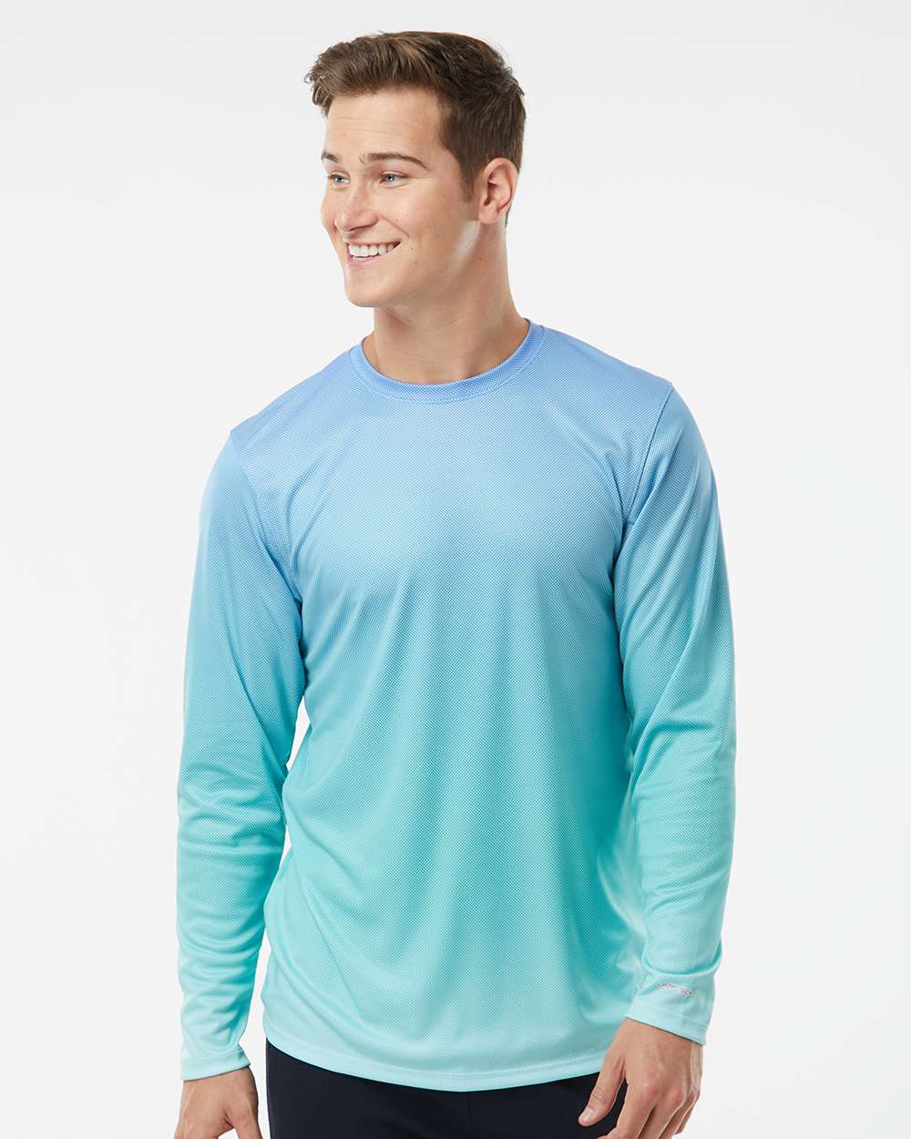 Paragon® Performance Pin Dot Slim Fit Crewneck Long Sleeve T-Shirt